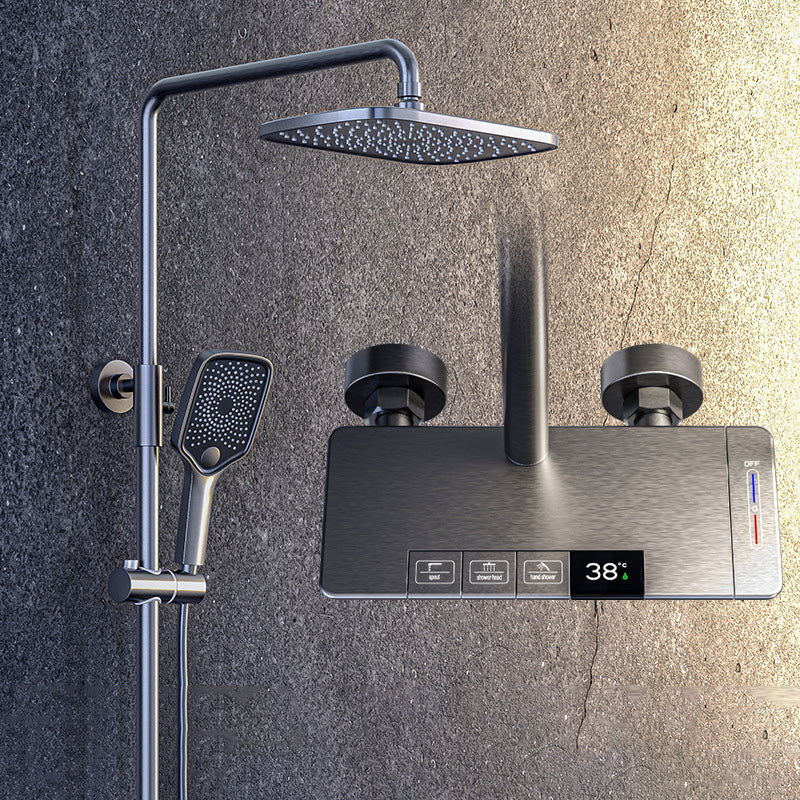 Modern Shower Trim Brass Adjustable Spray Pattern Thermostatic Shower Set