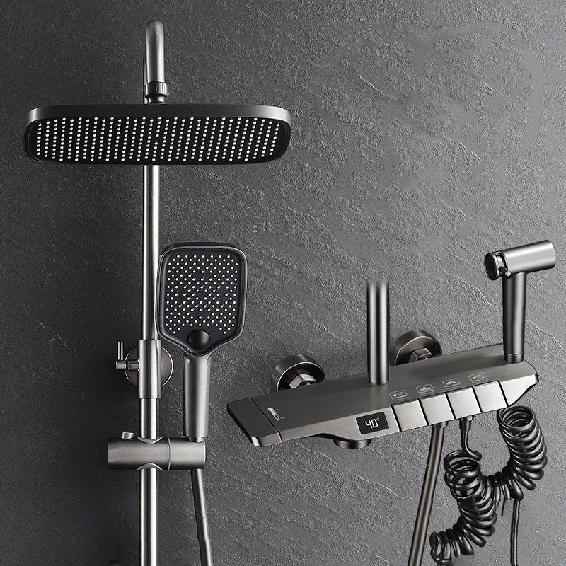 Adjustable Spray Pattern Shower System with Thermostatic Brass Wall Mounted Shower Combo