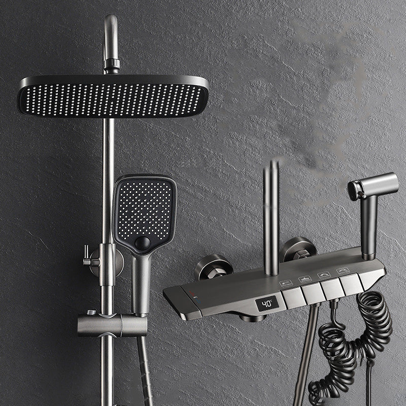 Adjustable Spray Pattern Shower System with Thermostatic Brass Wall Mounted Shower Combo