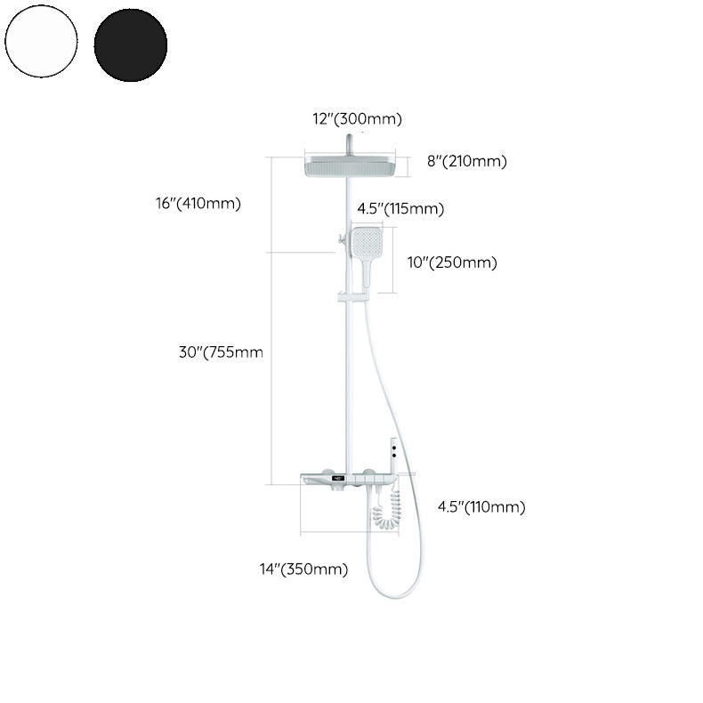 Adjustable Spray Pattern Shower System with Thermostatic Brass Wall Mounted Shower Combo