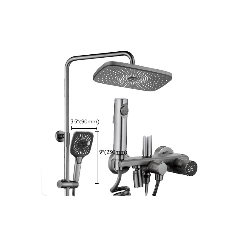 Modern Shower Faucet Brass Adjustable Spray Pattern Wall Mounted Shower Combo