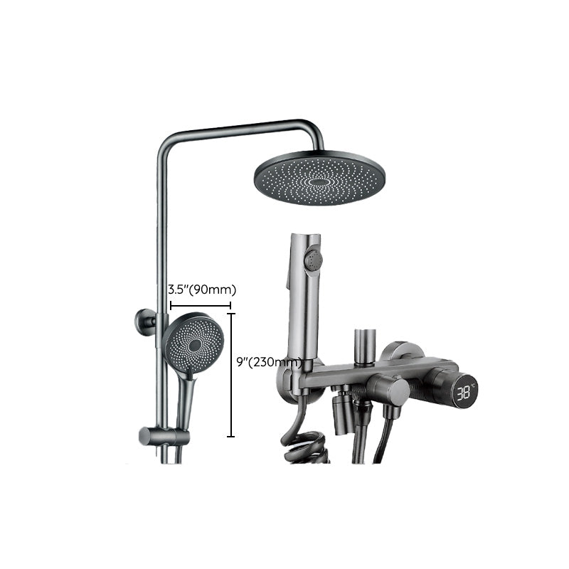 Modern Shower Faucet Brass Adjustable Spray Pattern Wall Mounted Shower Combo