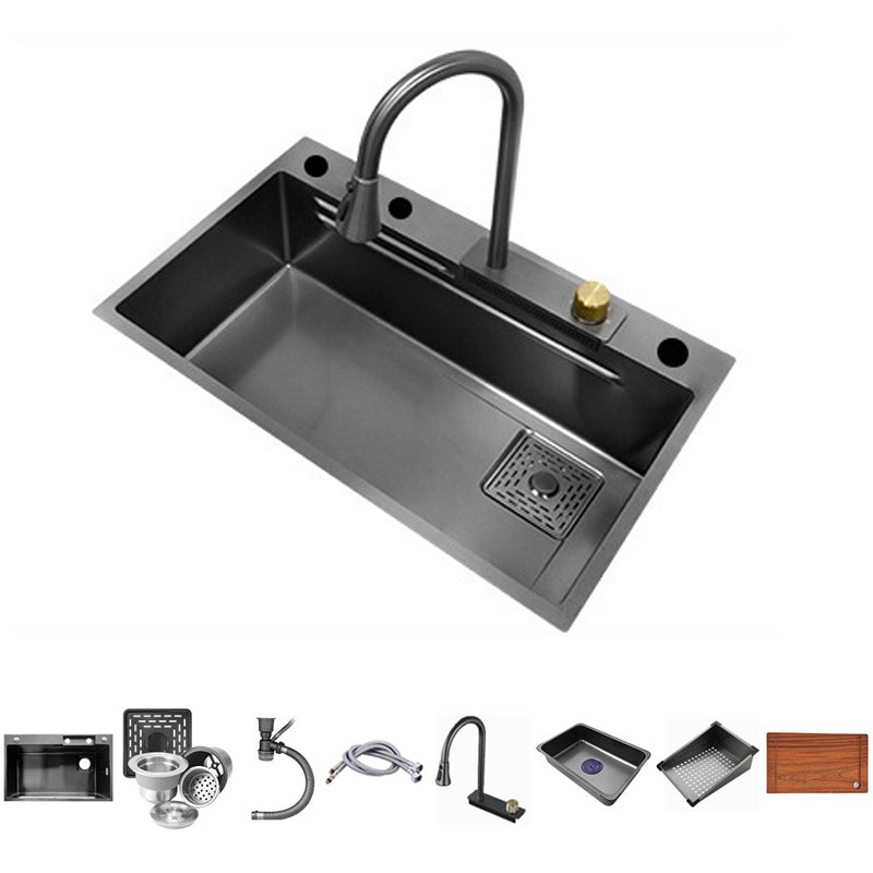 Modern Workstation Sink Stainless Steel Drop-In with Drain Strainer Kit Kitchen Sink