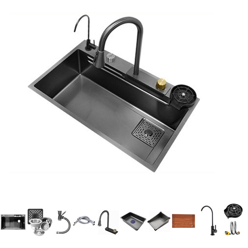 Modern Workstation Sink Stainless Steel Drop-In with Drain Strainer Kit Kitchen Sink