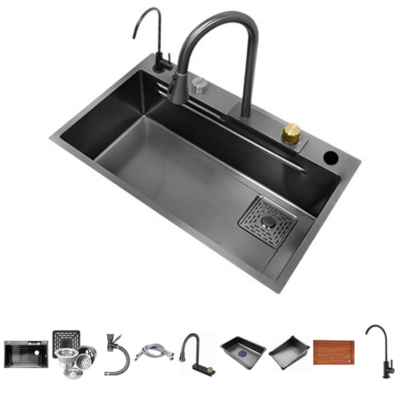 Modern Workstation Sink Stainless Steel Drop-In with Drain Strainer Kit Kitchen Sink