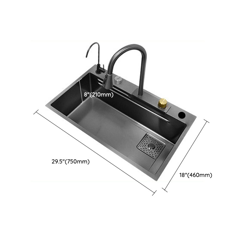 Modern Workstation Sink Stainless Steel Drop-In with Drain Strainer Kit Kitchen Sink