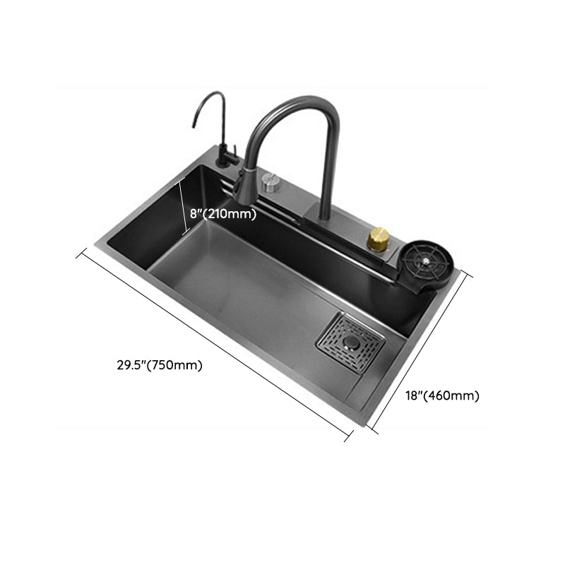 Modern Workstation Sink Stainless Steel Drop-In with Drain Strainer Kit Kitchen Sink