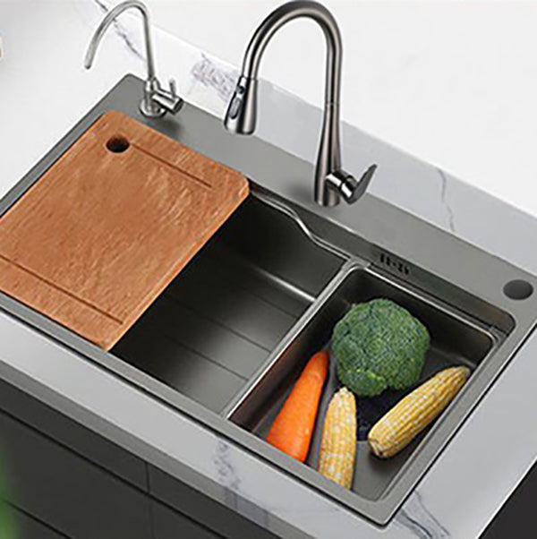 Modern Style Kitchen Sink Stainless Steel Noise-cancelling Drop-In Kitchen Sink