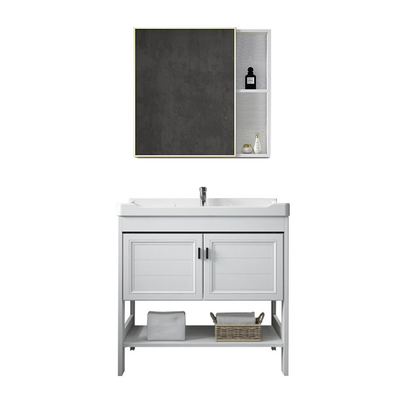 Bathroom Sink Vanity Drawers Doors Mirror Shelf Storage Vanity with Faucet