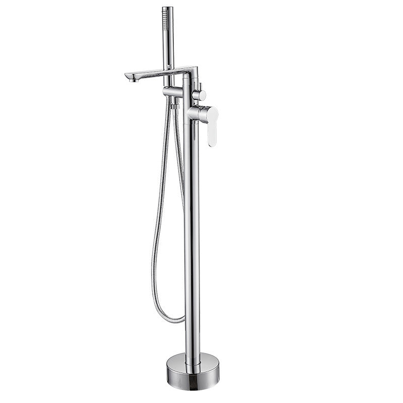 Modern Floor Mounted Freestanding Tub Filler Bronze Swivel Freestanding Faucet