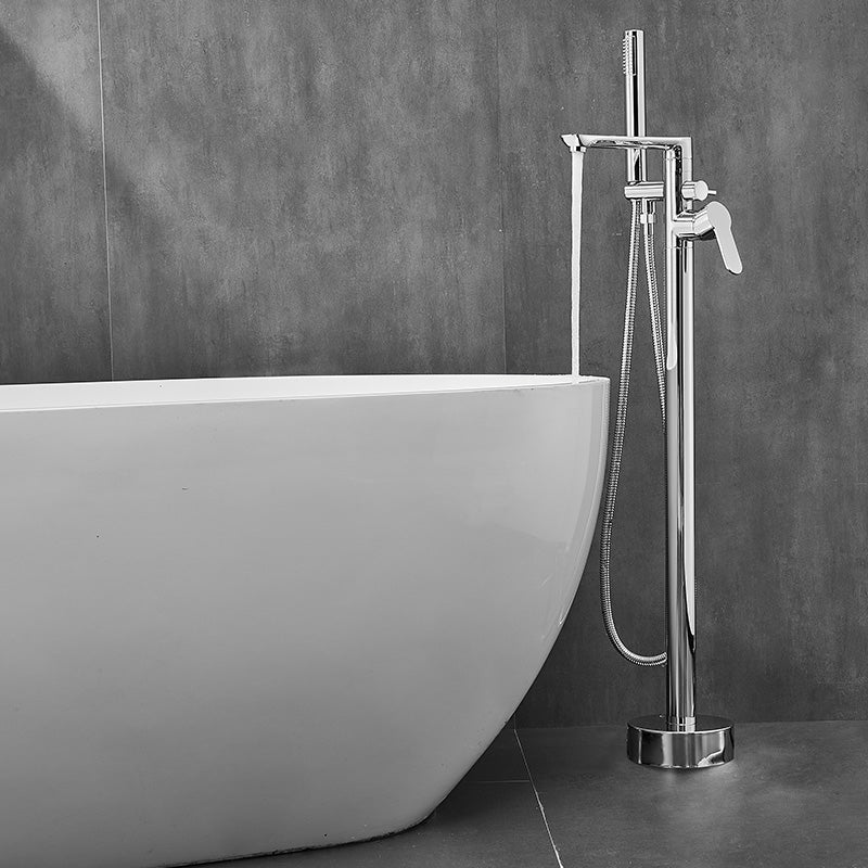 Modern Floor Mounted Freestanding Tub Filler Bronze Swivel Freestanding Faucet
