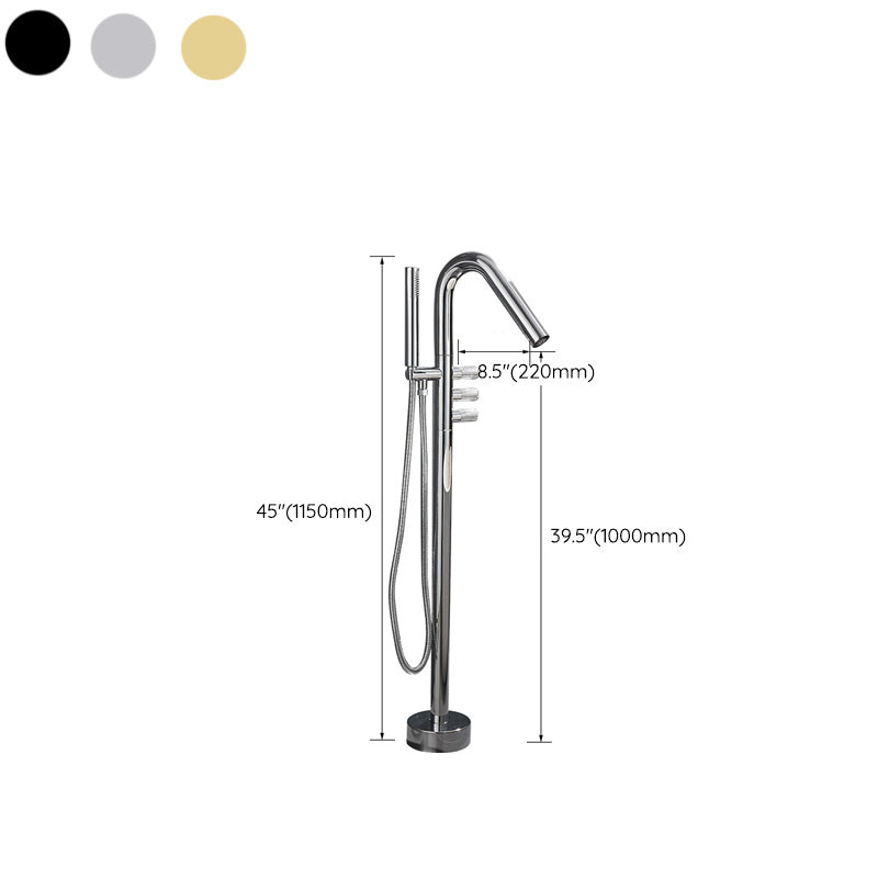 Floor Mounted Bronze Freestanding Tub Filler Freestanding High Arc Tub Filler Trim