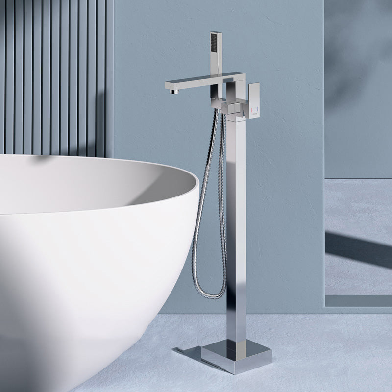 Modern High Arc Bathtub Faucet Metal Single Handle Tub Faucet Trim
