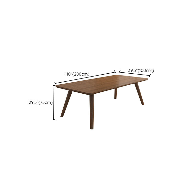 Modern Solid Wood Rectangle Writing Desk Parsons Base 29.53" Tall Office Desk