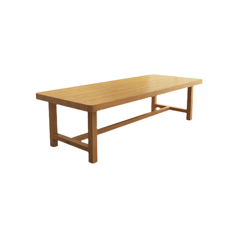 Solid Wood Rectangle Writing Desk Modern 29.53-inch Tall Natural Office Desk