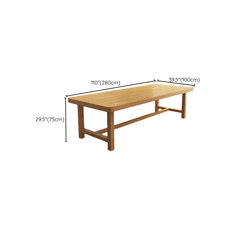 Solid Wood Rectangle Writing Desk Modern 29.53-inch Tall Natural Office Desk