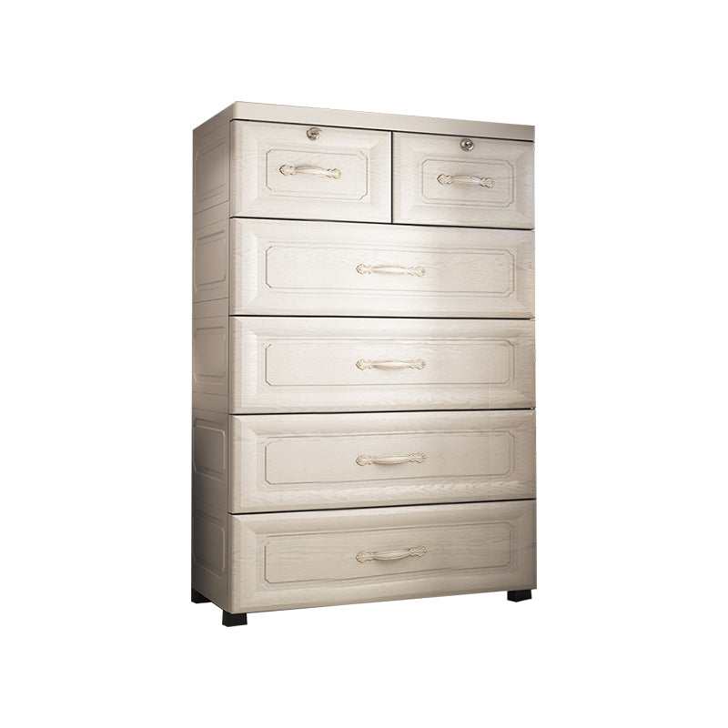 6-drawer Contemporary Wardrobe Armoire Plastic Bedroom Armoire