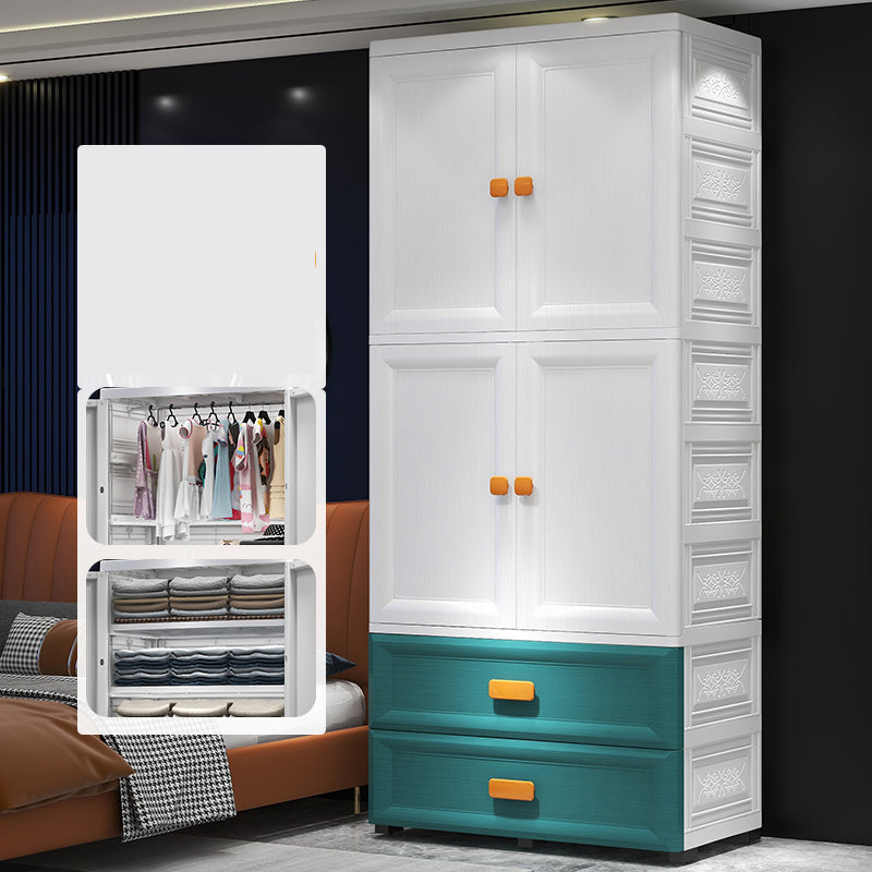 Contemporary Bedroom Kid's Wardrobe PP Plastic Multi-Storage Wardrobe