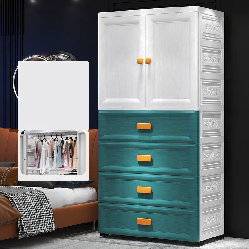 Contemporary Bedroom Kid's Wardrobe PP Plastic Multi-Storage Wardrobe