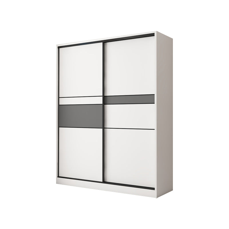 White and Gray Armoire Cabinet with Shelves Contemporary Youth Armoire