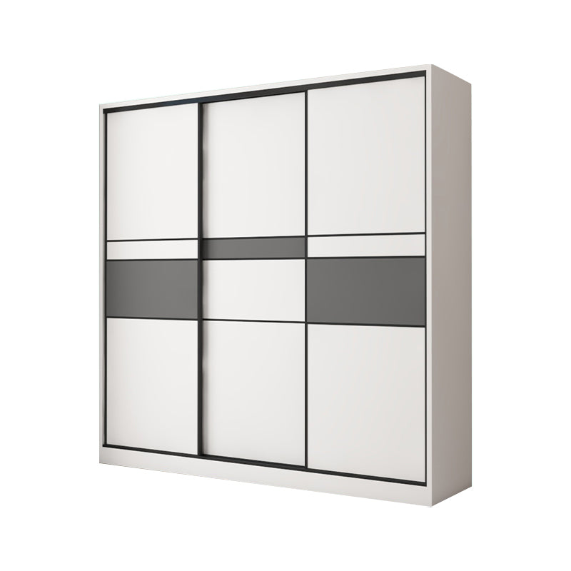 White and Gray Armoire Cabinet with Shelves Contemporary Youth Armoire