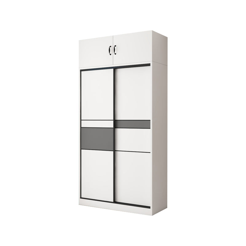 White and Gray Armoire Cabinet with Shelves Contemporary Youth Armoire