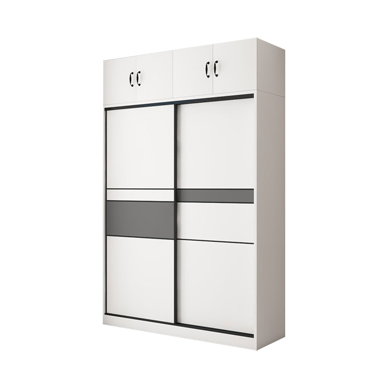 White and Gray Armoire Cabinet with Shelves Contemporary Youth Armoire