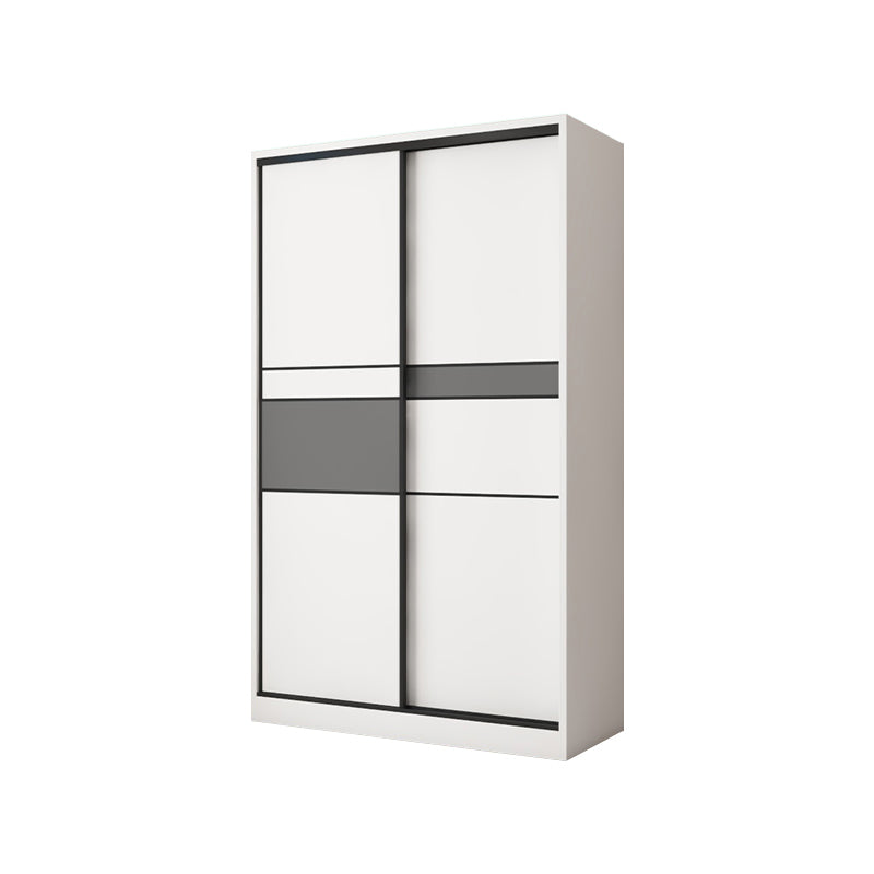 White and Gray Armoire Cabinet with Shelves Contemporary Youth Armoire