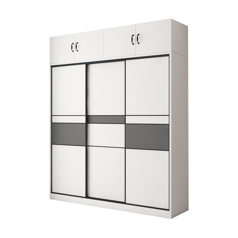 White and Gray Armoire Cabinet with Shelves Contemporary Youth Armoire