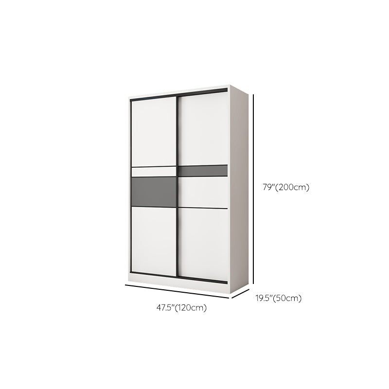 White and Gray Armoire Cabinet with Shelves Contemporary Youth Armoire