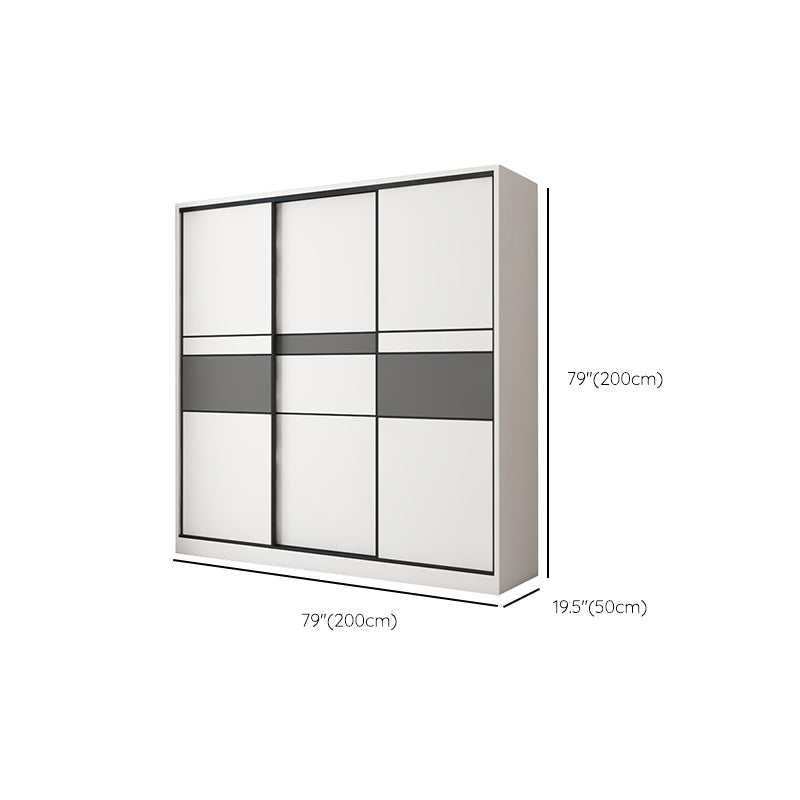 White and Gray Armoire Cabinet with Shelves Contemporary Youth Armoire