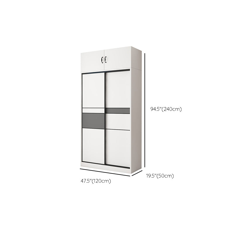 White and Gray Armoire Cabinet with Shelves Contemporary Youth Armoire