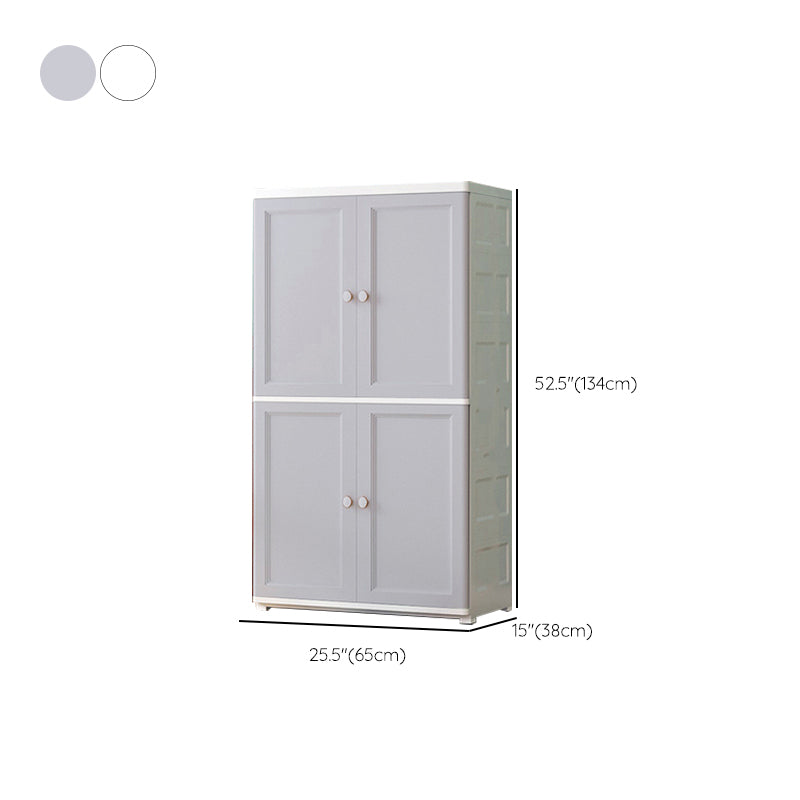 Plastic Kid's Wardrobe Garment Rod Included Armoire Cabinet for Indoor