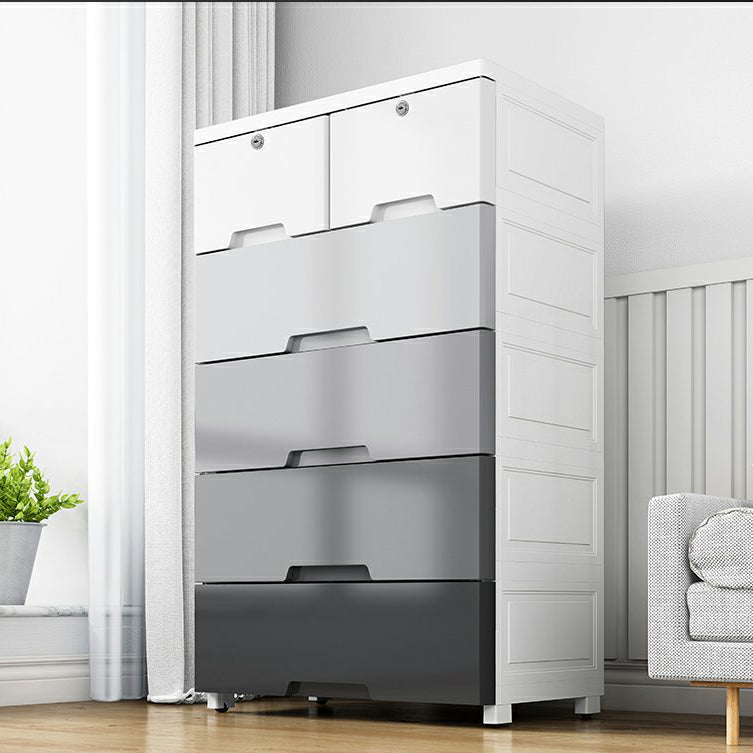 White and Gray Bedroom Armoire with Drawer Modern Youth Armoire