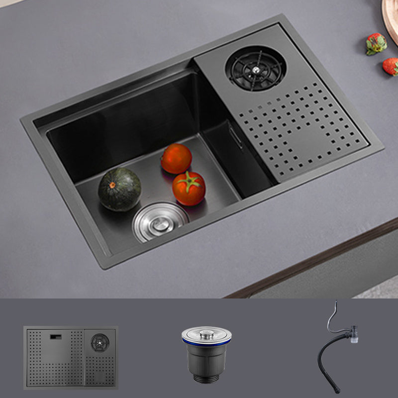 Modern Sink Overflow Hole Single Basin Kitchen Sink with Drain Assembly