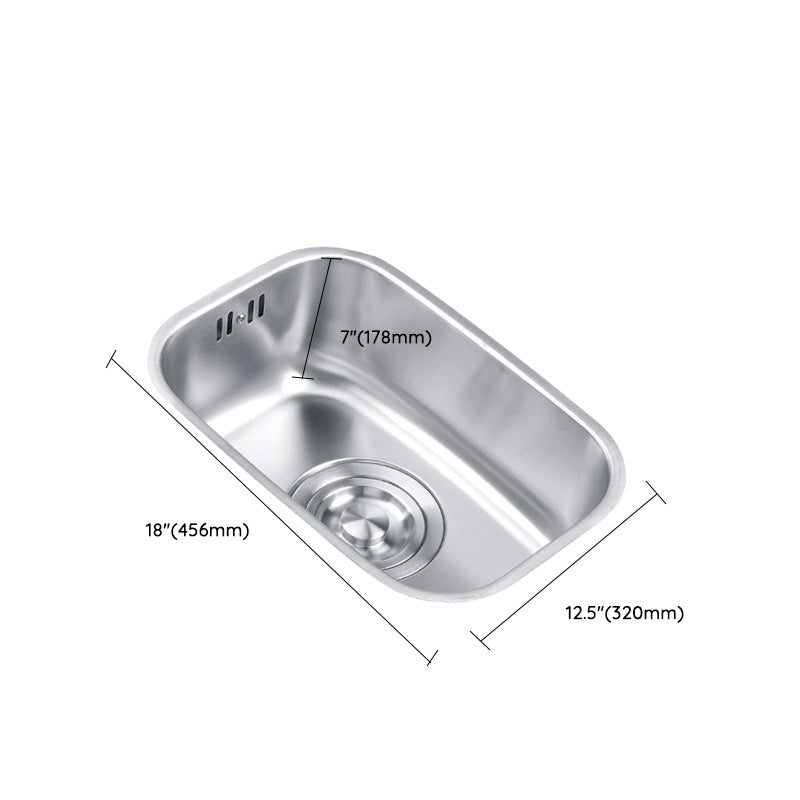 Basic Bar Sink Stainless Steel Single Bowl Kitchen Bar Sink with Drain Assembly