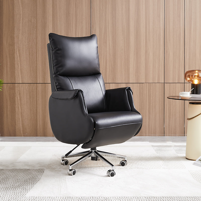 Modern Slide Office Chair Armless Leather Ergonomic Desk Chair with Wheels