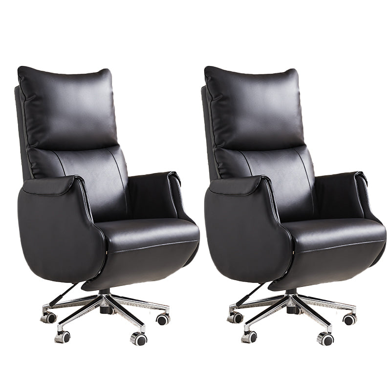 Modern Slide Office Chair Armless Leather Ergonomic Desk Chair with Wheels