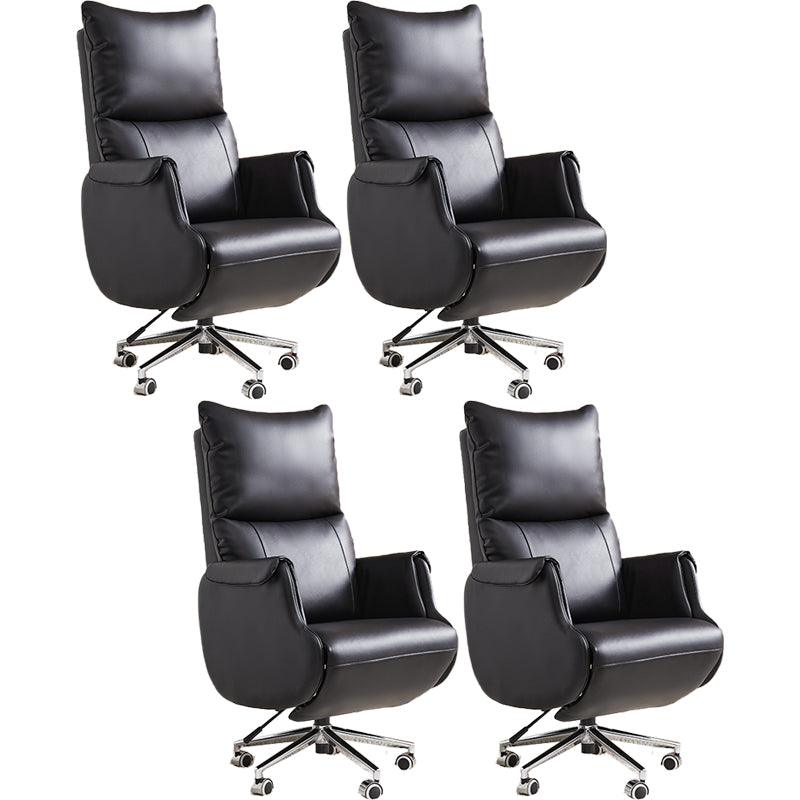 Modern Slide Office Chair Armless Leather Ergonomic Desk Chair with Wheels