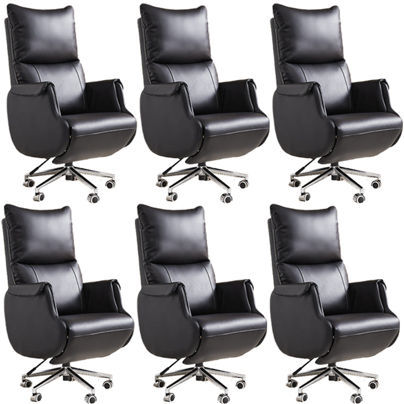 Modern Slide Office Chair Armless Leather Ergonomic Desk Chair with Wheels