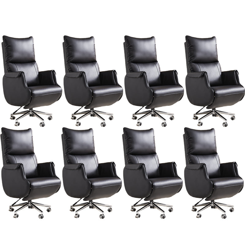 Modern Slide Office Chair Armless Leather Ergonomic Desk Chair with Wheels