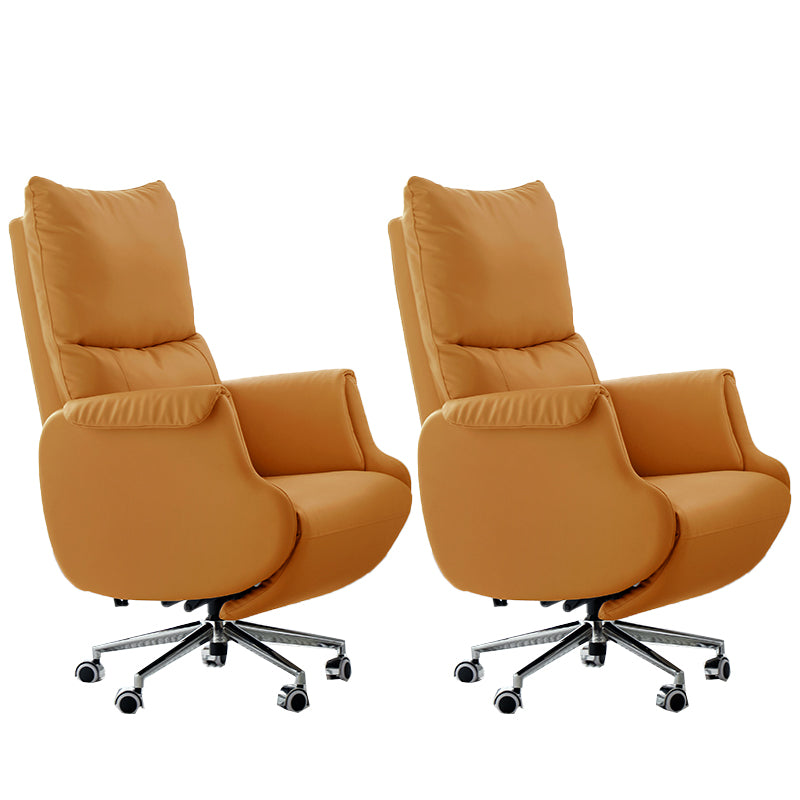 Modern Slide Office Chair Armless Leather Ergonomic Desk Chair with Wheels