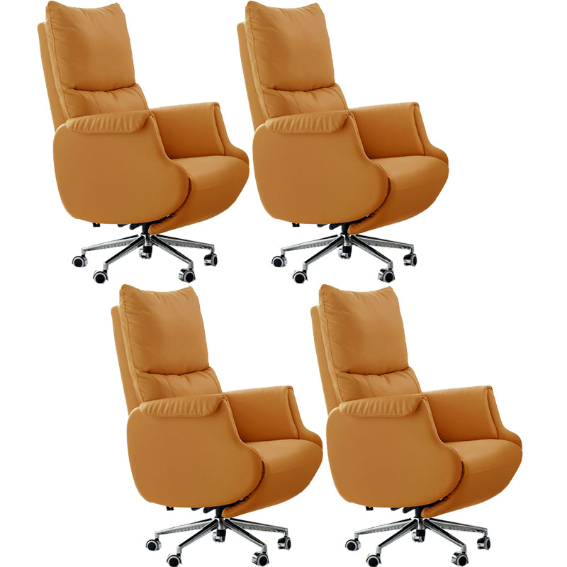 Modern Slide Office Chair Armless Leather Ergonomic Desk Chair with Wheels