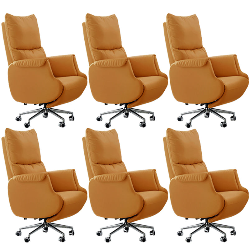 Modern Slide Office Chair Armless Leather Ergonomic Desk Chair with Wheels