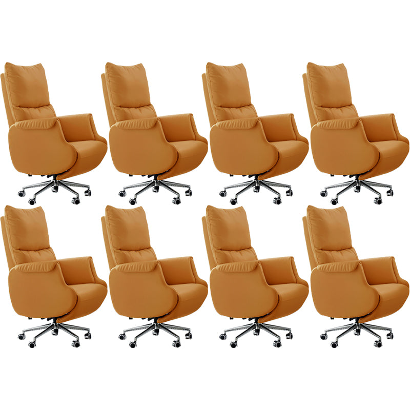 Modern Slide Office Chair Armless Leather Ergonomic Desk Chair with Wheels