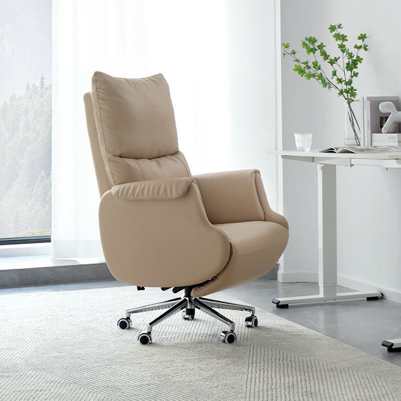 Modern Slide Office Chair Armless Leather Ergonomic Desk Chair with Wheels