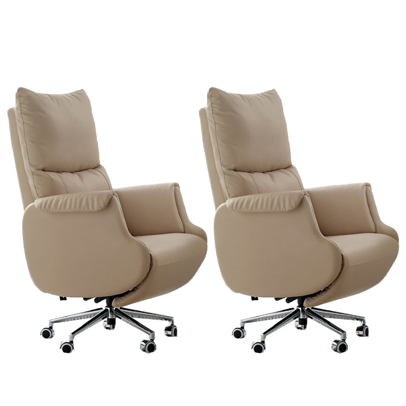 Modern Slide Office Chair Armless Leather Ergonomic Desk Chair with Wheels