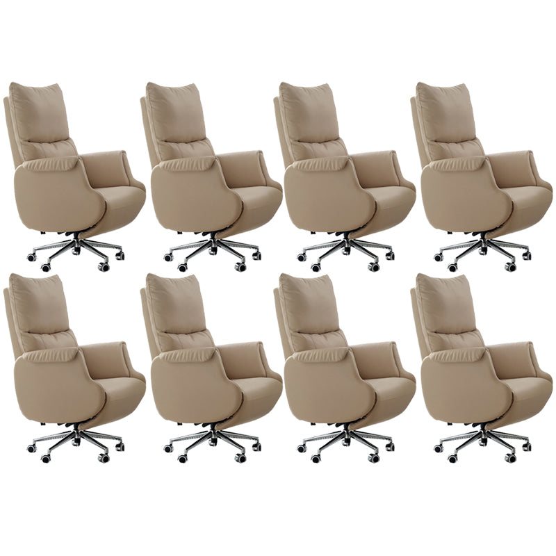 Modern Slide Office Chair Armless Leather Ergonomic Desk Chair with Wheels