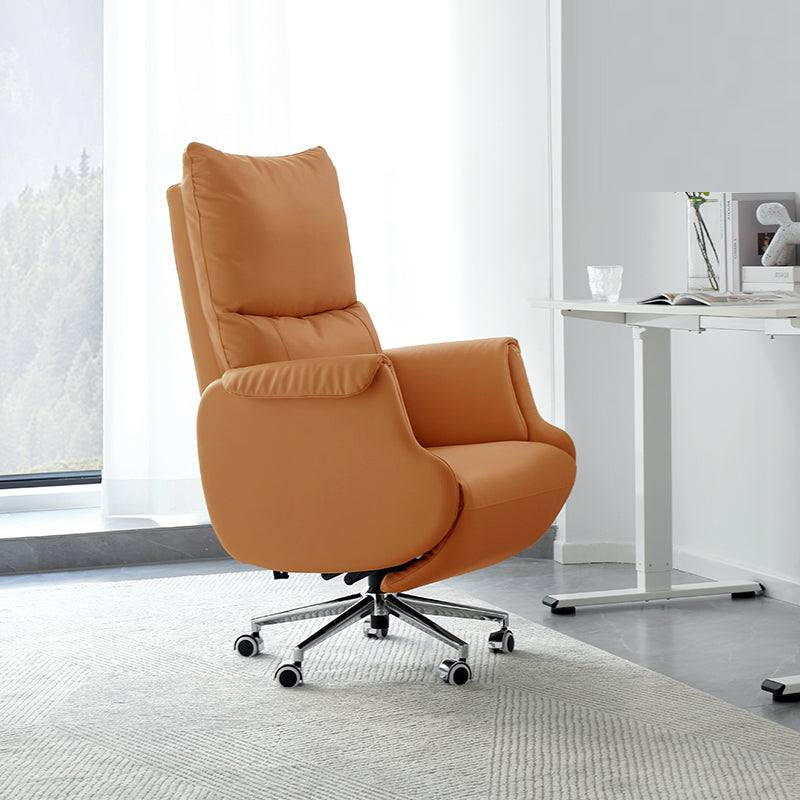 Modern Slide Office Chair Armless Leather Ergonomic Desk Chair with Wheels