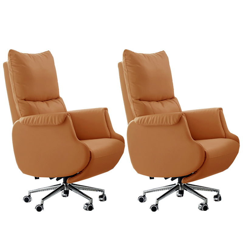 Modern Slide Office Chair Armless Leather Ergonomic Desk Chair with Wheels